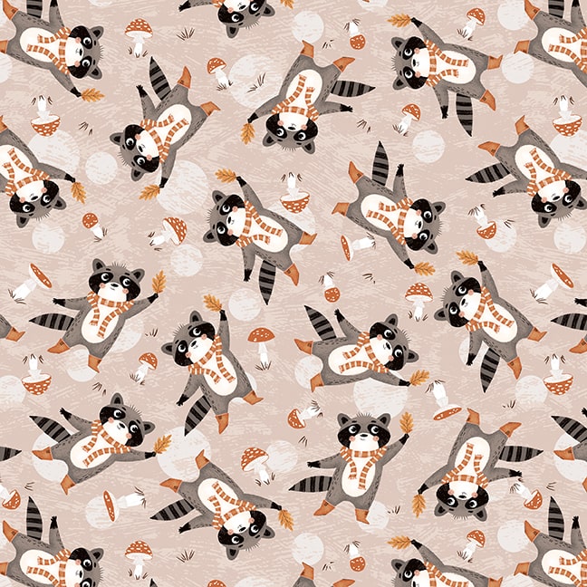 Blank Textiles Cheerful Cheeks Light Taupe quilting fabric — cheerful faces on light taupe