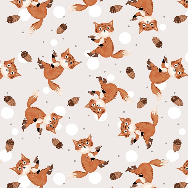Blank Textiles Cheerful Cheeks Ecru quilting fabric — cheerful faces on ecru
