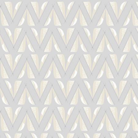 Wilmington Into the Woodlands tents camping quilting cotton fabric in Gray