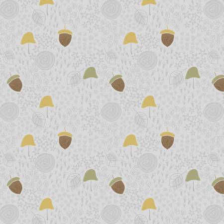 Wilmington Into the Woodlands forest floor quilting cotton fabric in Gray