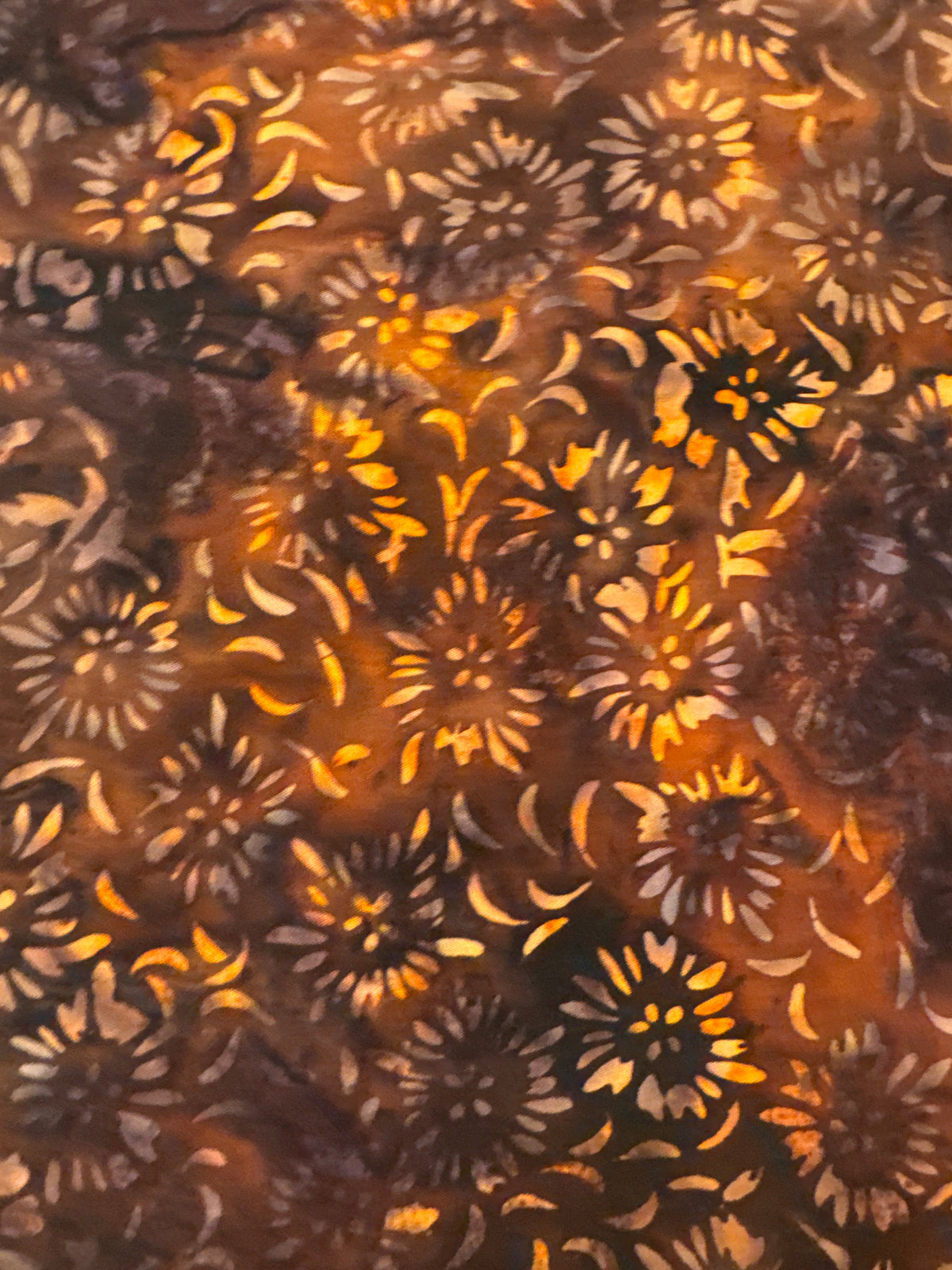 Pebbles and Daisies Mocha brown floral quilting fabric by Blank Quilting