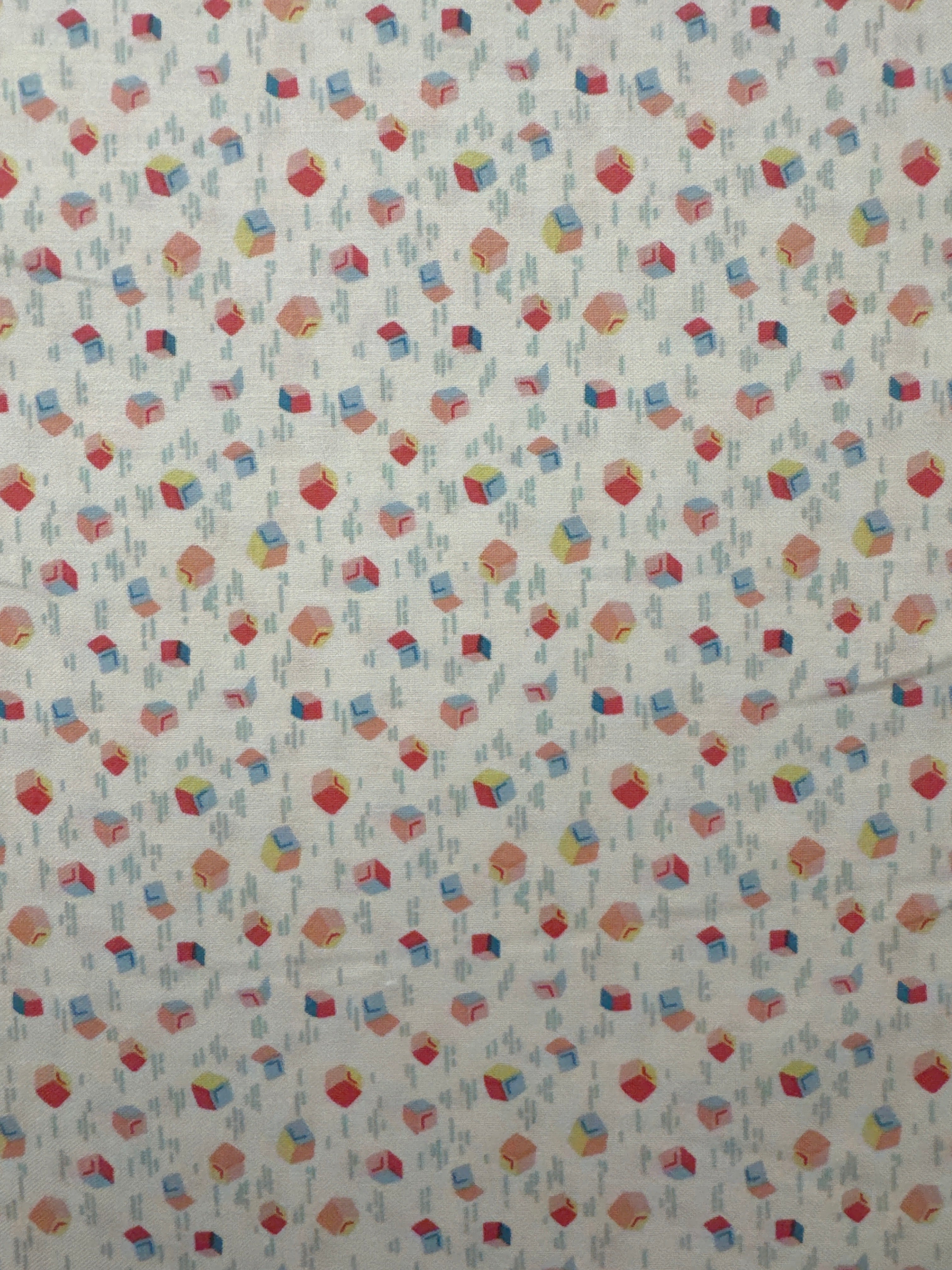 30s Playtime Small Blocks White geometric quilting fabric by Riley Blake
