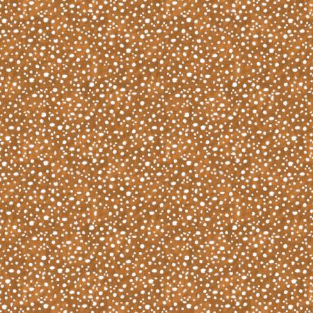 Wilmington Gnome and Garden brown mushroom dots quilting cotton fabric