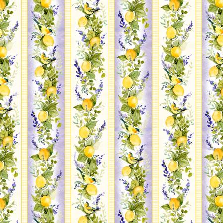 Wilmington Lavender Lemonade Multi Repeating Stripe quilting cotton