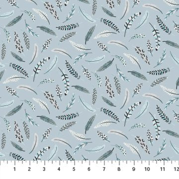 Birdwatch Blue novelty quilting fabric by Figo