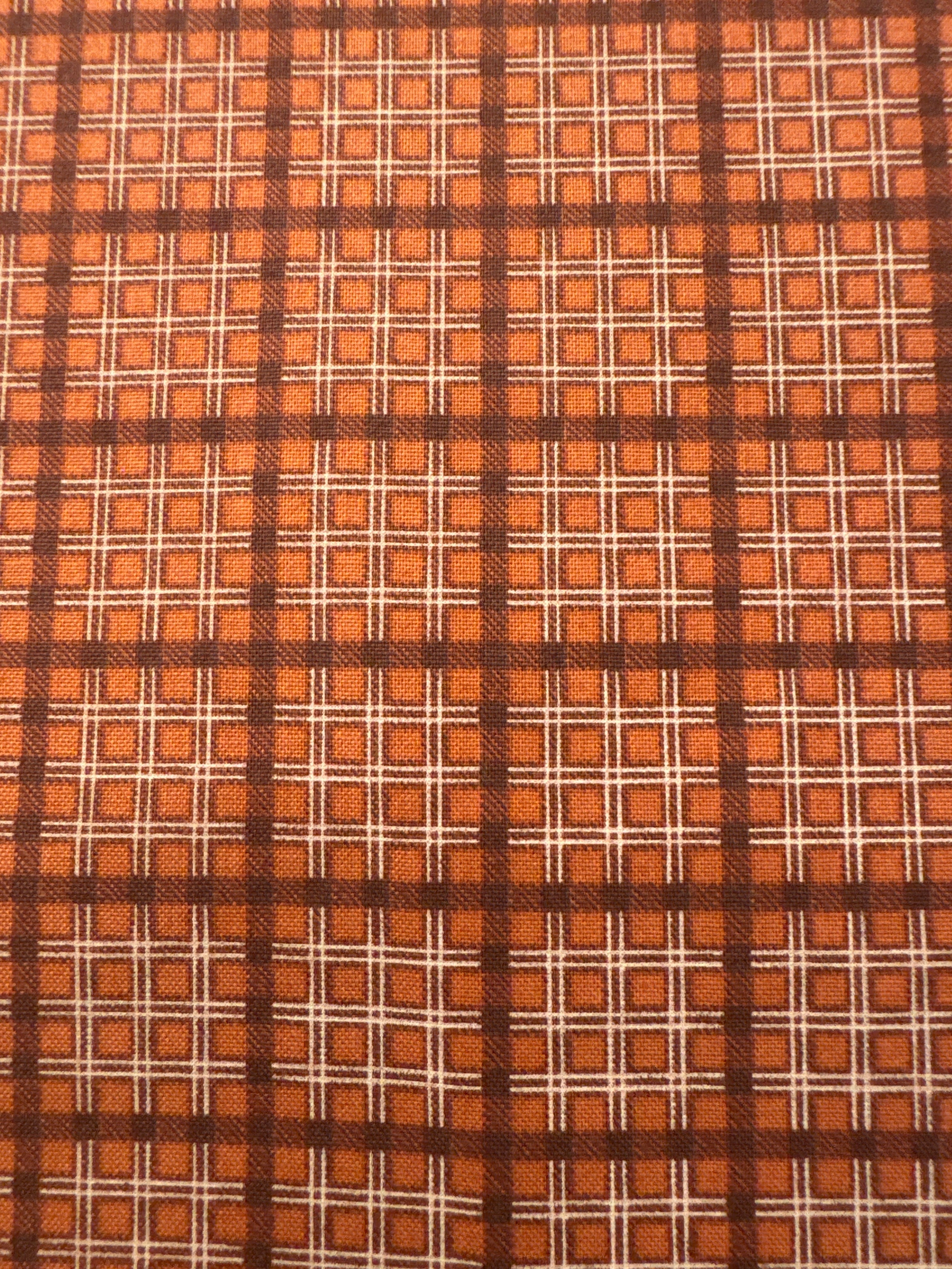 Autumn Woods Plaid Orange quilting fabric by Andover Fabrics