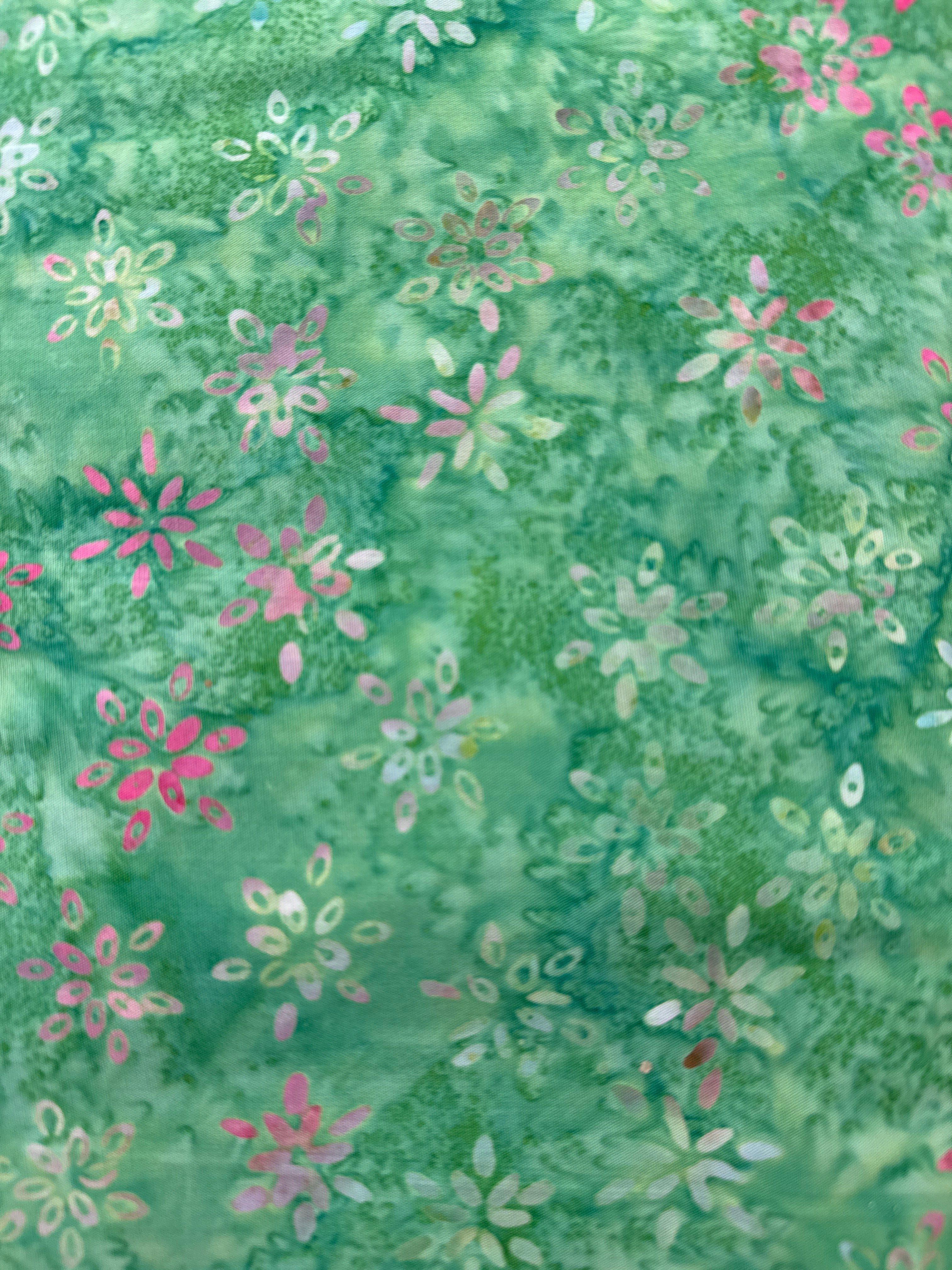 Andover Small Flowers on Green quilting fabric