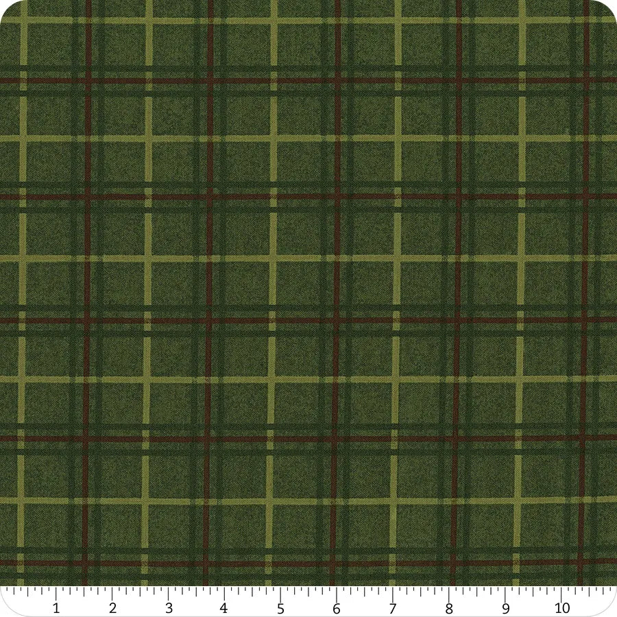 Oh My Gourd Plaid Green quilting fabric by Wilmington Prints
