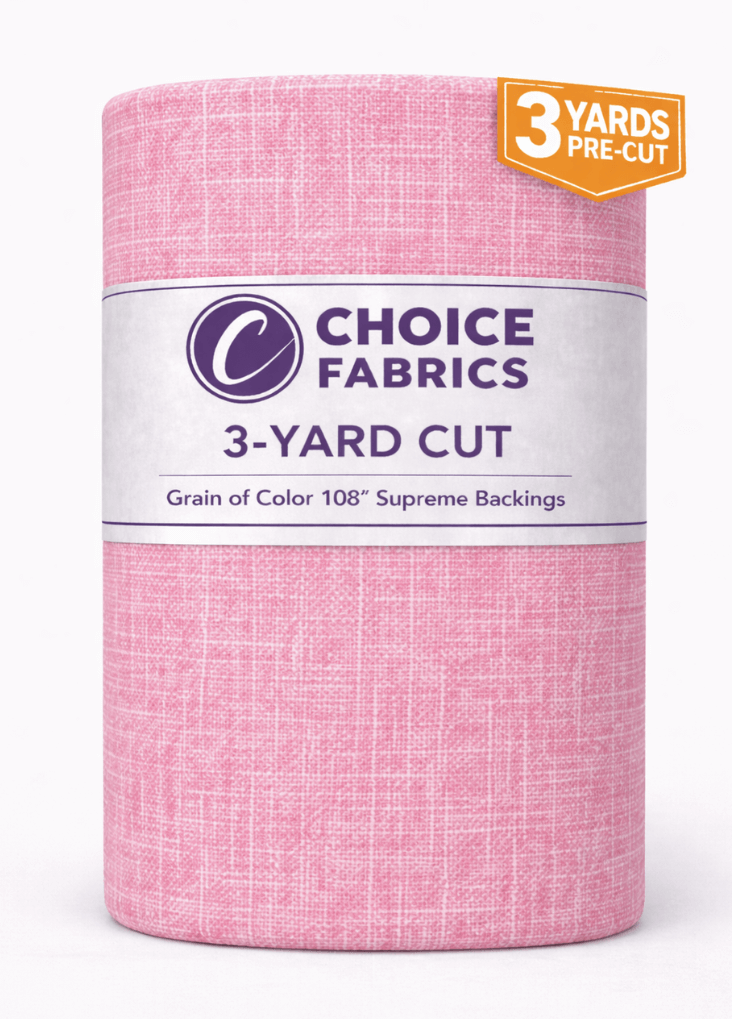Choice Fabrics Grain of Color 108 inch quilt backing light pink 3 yard pack