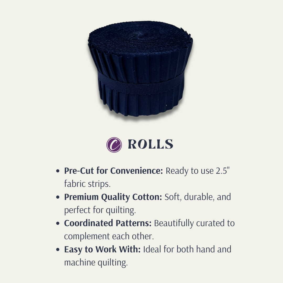 Blue Supreme Solids - 2.5" Roll - Navy (20 cuts)