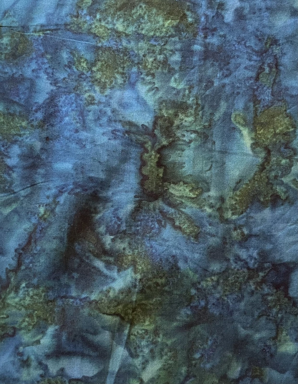 Oasis hand-dyed batik quilting cotton in deep blue