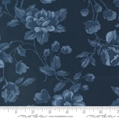 Blue Navy Shoreline Cotton Wideback Fabric