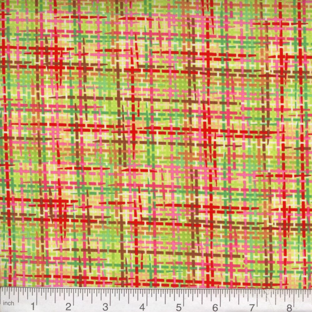 Lime & Red Zapper 45" wide Fabric per yard