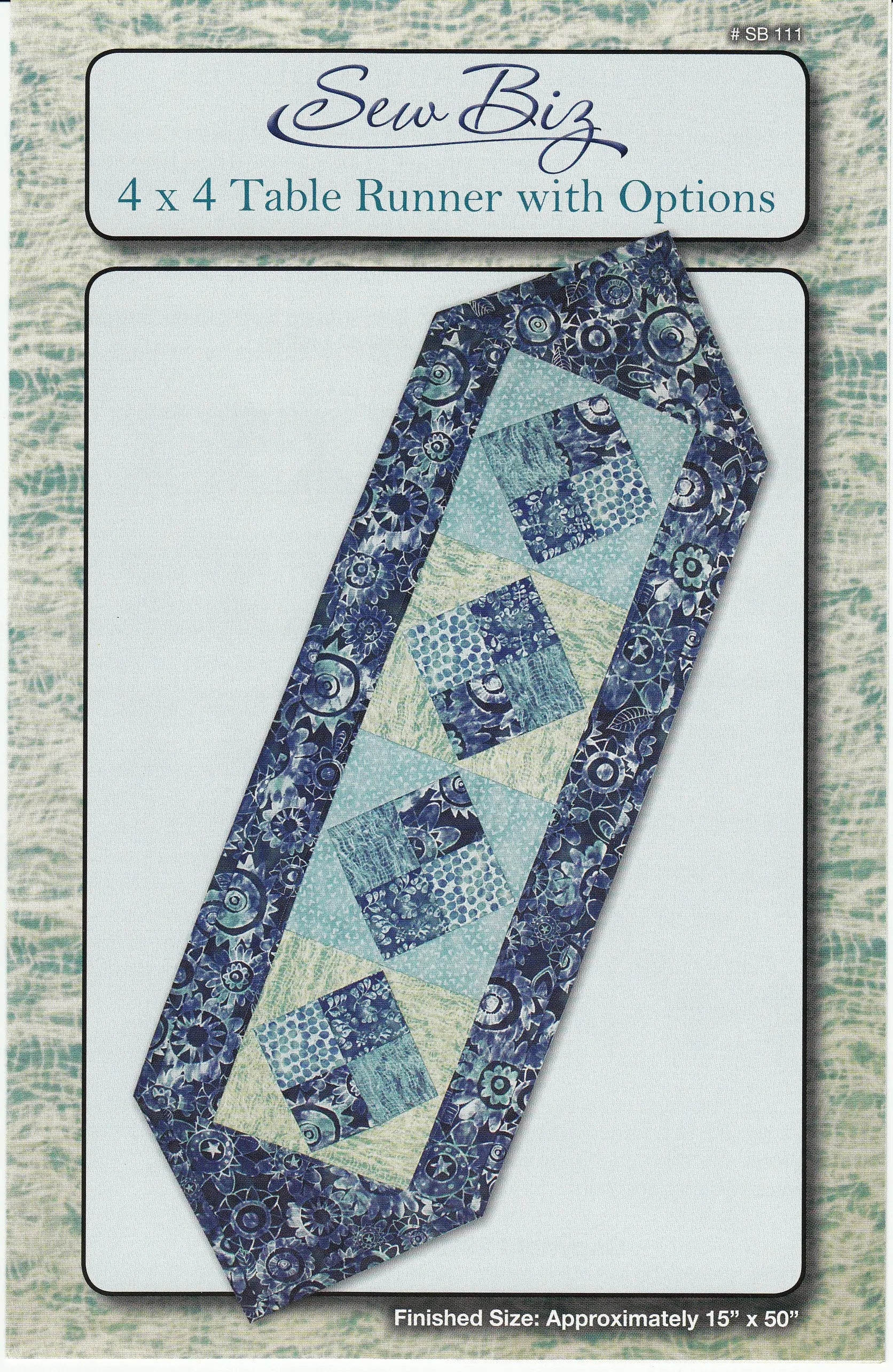 4 x 4 Tablerunner With Options - Linda's Electric Quilters
