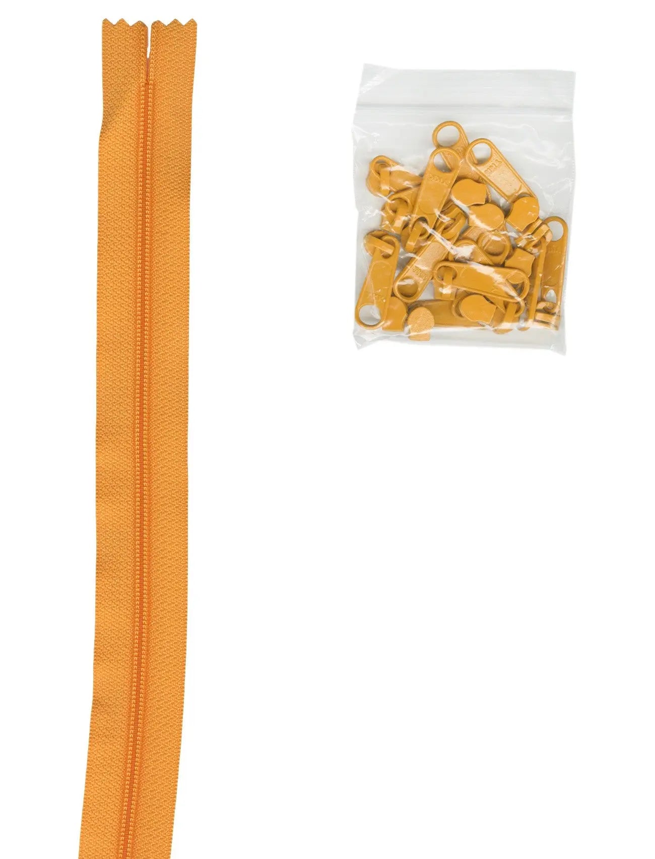 4 yards of 16mm #4.5 Zipper Chain and 16 Ex-Large Papaya - Linda's Electric Quilters