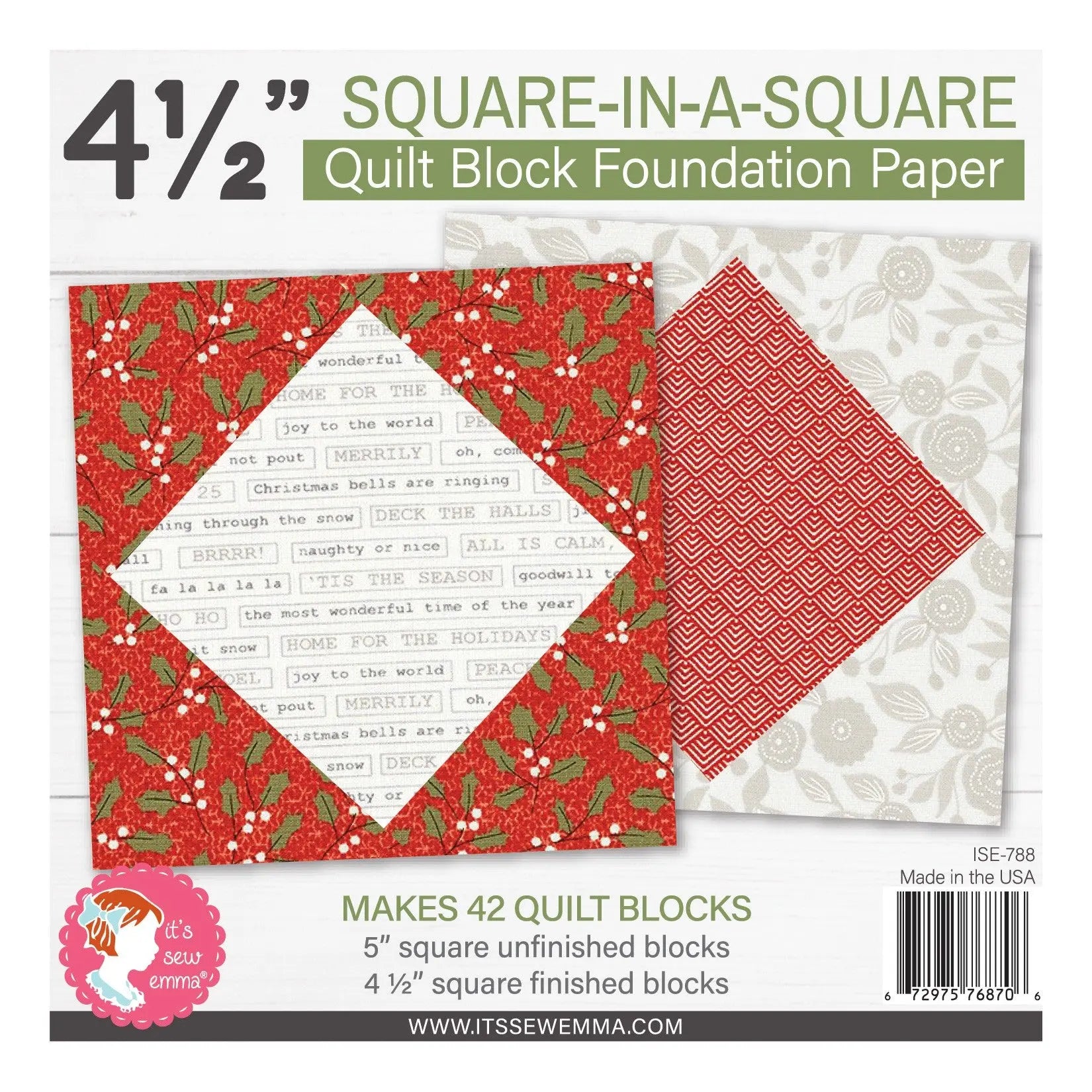 4.5in Square in a Square Quilt Block Foundation Paper - Linda's Electric Quilters