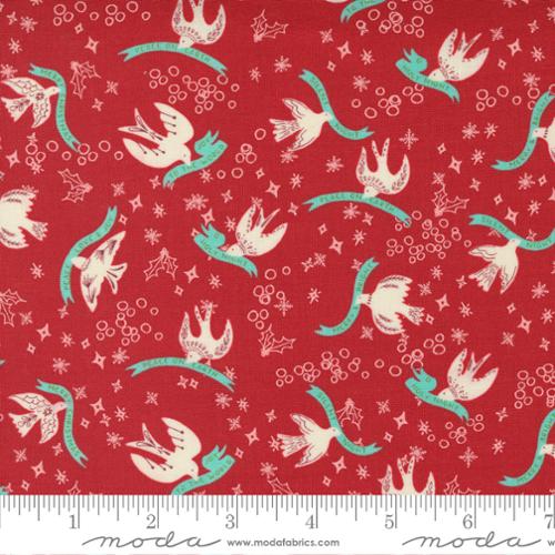 Cheer Merriment Cranberry 44"/45" Fabric Per Yard