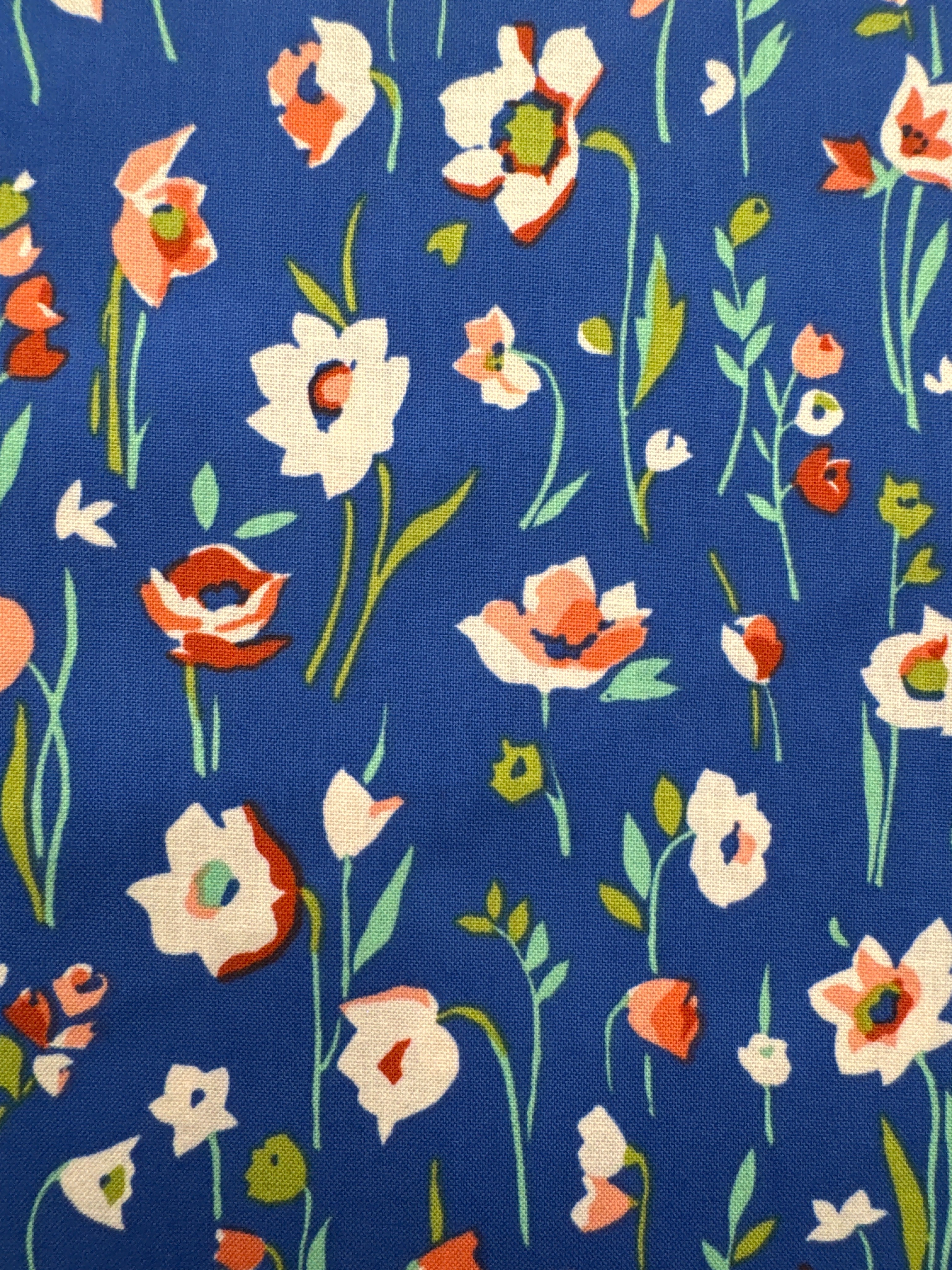 Parterre Woodland Blooms Blue floral quilting fabric by Free Spirit