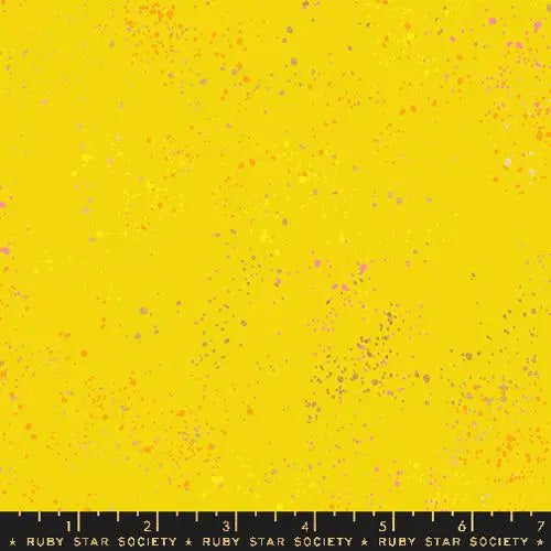 Yellow Speckled Metallic Golden Hour 43"/44" Fabric Per Yard - Linda's Electric Quilters