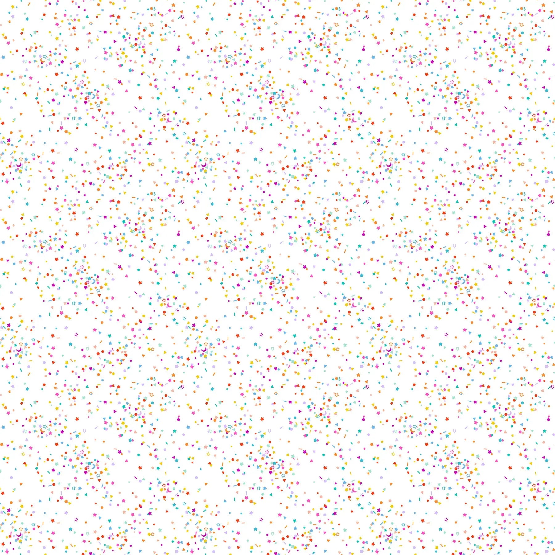White Multi Dovetail Sprinkles 44"/45" Fabric Per Yard - Linda's Electric Quilters
