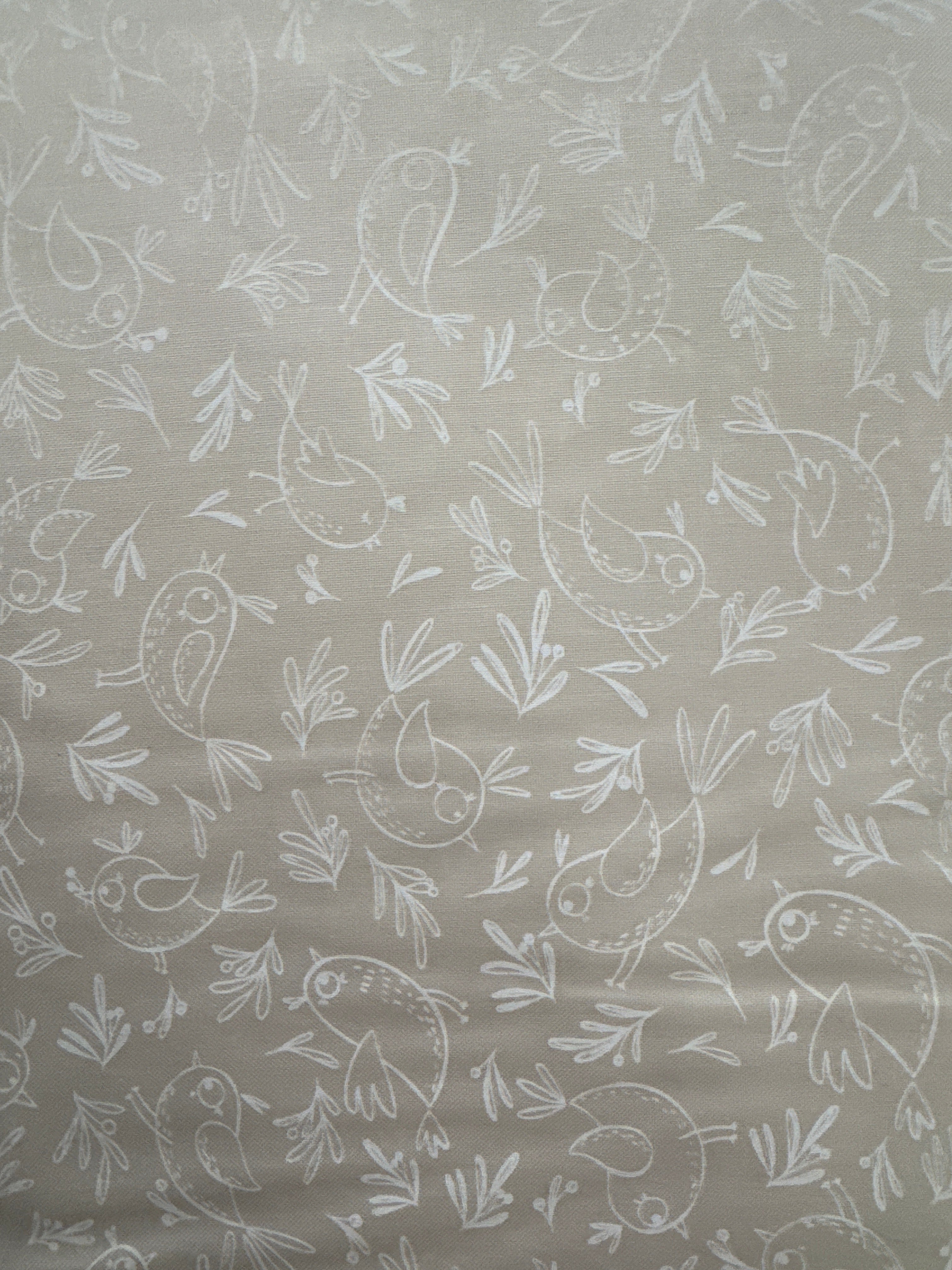 Chirp Small Birdies Cream novelty quilting fabric by Elena Amo for Moda