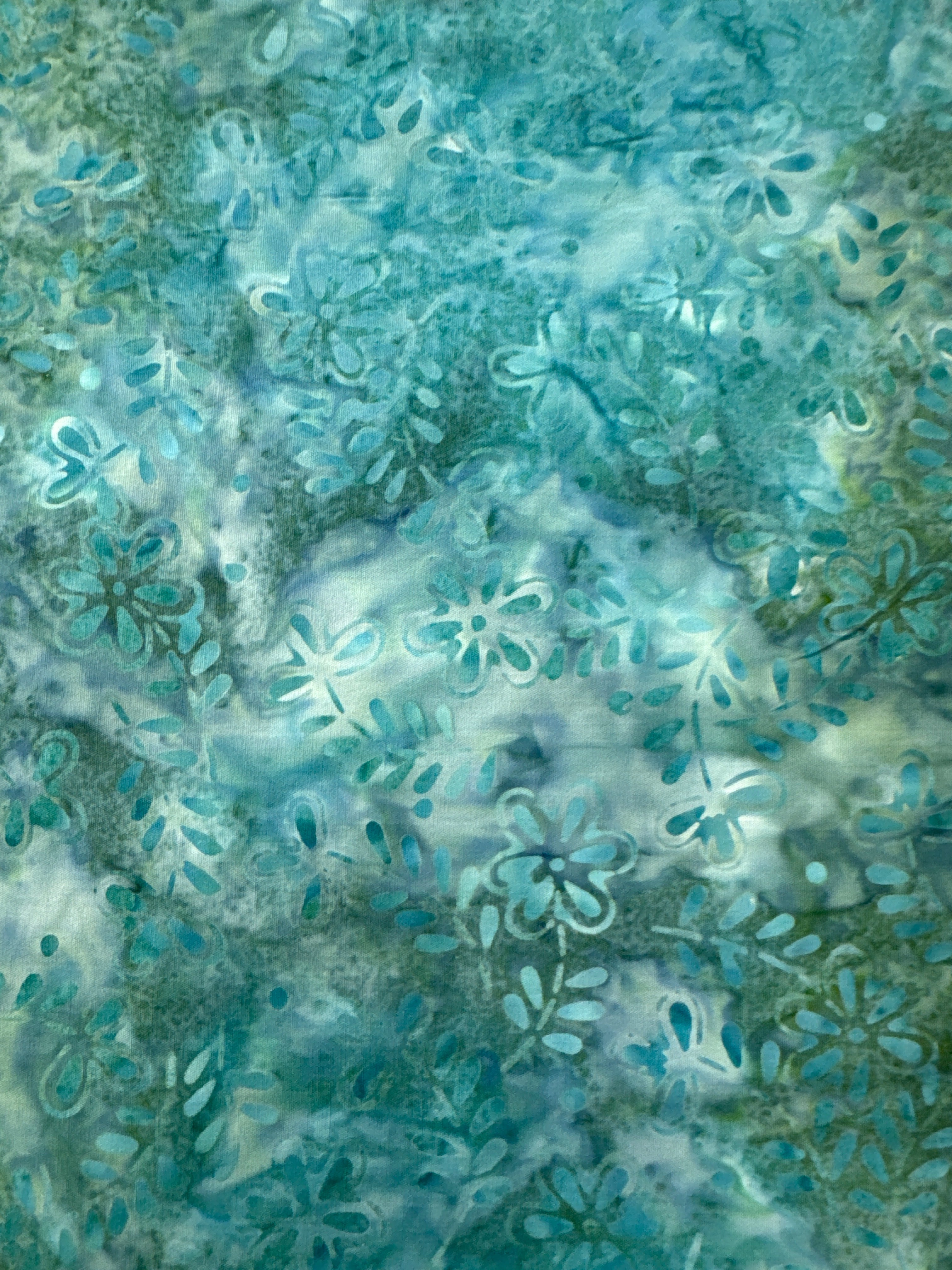 Dainty Daisies Aqua Teal floral quilting fabric by Wilmington Prints