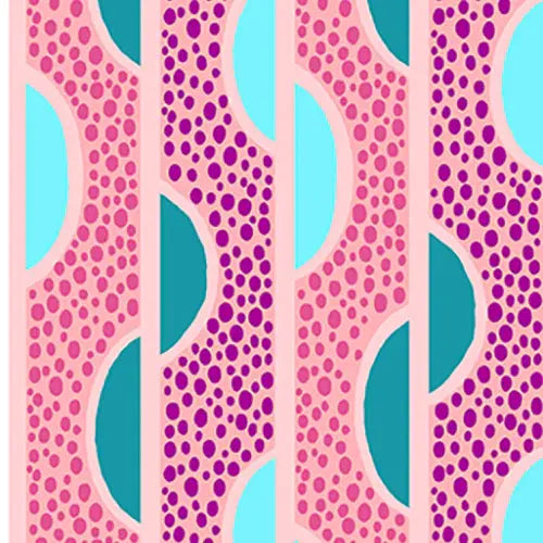 Pink Dianthus Mod Stripe Cotton 44"/45" Fabric Per Yard - Linda's Electric Quilters