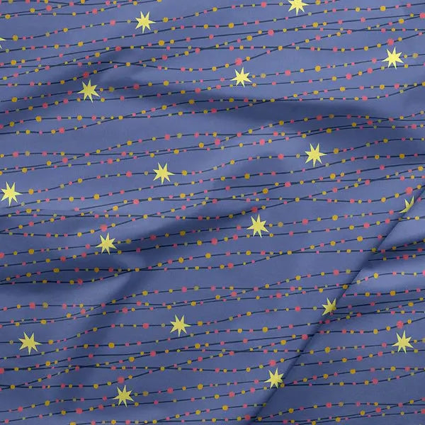 Blue Night Of The Nutcracker Metallic Stipe Cotton 44"/45" Fabric Per Yard - Linda's Electric Quilters
