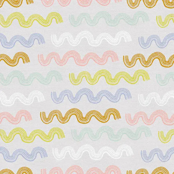 Multi Color Shape Friends Squiggles Cotton 44"/45" Fabric Per Yard - Linda's Electric Quilters