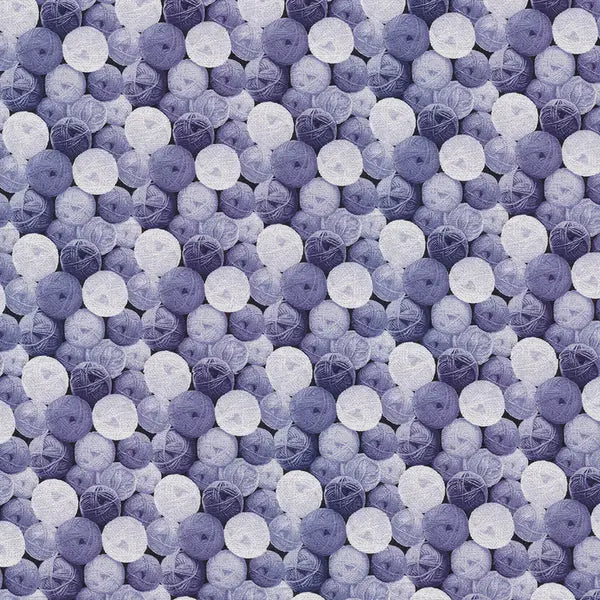 Purple My Pet Family Yarn Balls Cotton 44"/45" Fabric Per Yard - Linda's Electric Quilters
