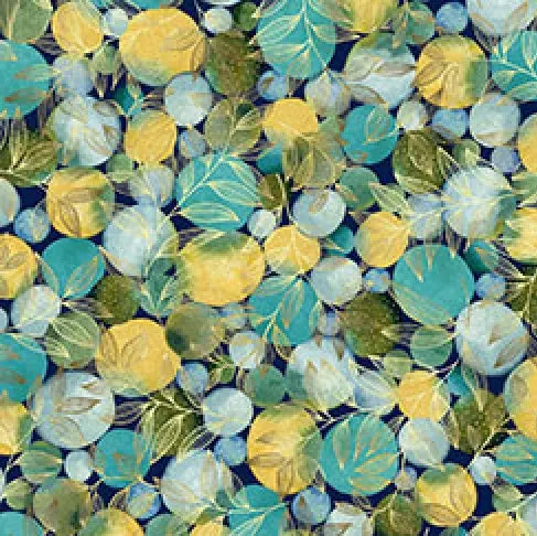 Blue With White Sprig Toile Geo 44"/45" Fabric Per Yard - Linda's Electric Quilters