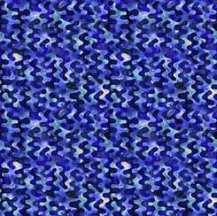 Blue Flamenco Zig Zag 44"/45" Fabric Per Yard - Linda's Electric Quilters