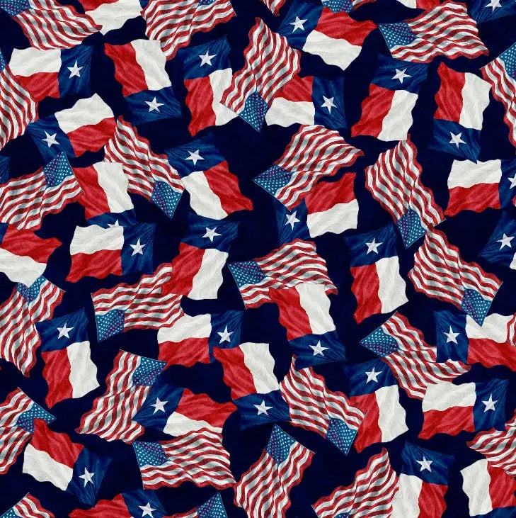 Blue Flag Of Texas Cotton 44"/45" Fabric Per Yard - Linda's Electric Quilters