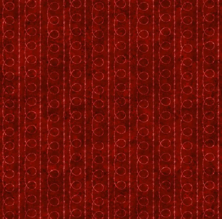 Red Barbed Wire Blender Cotton 44"/45" Fabric Per Yard - Linda's Electric Quilters