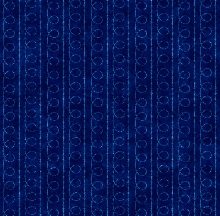 Blue Barbed Wire Blender Cotton 44"/45" Fabric Per Yard - Linda's Electric Quilters