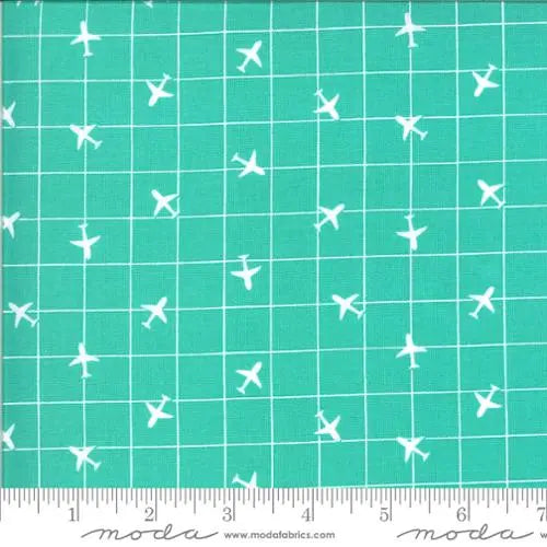 Green Turquoise On The Go 44"/45" Fabric Per Yard - Linda's Electric Quilters
