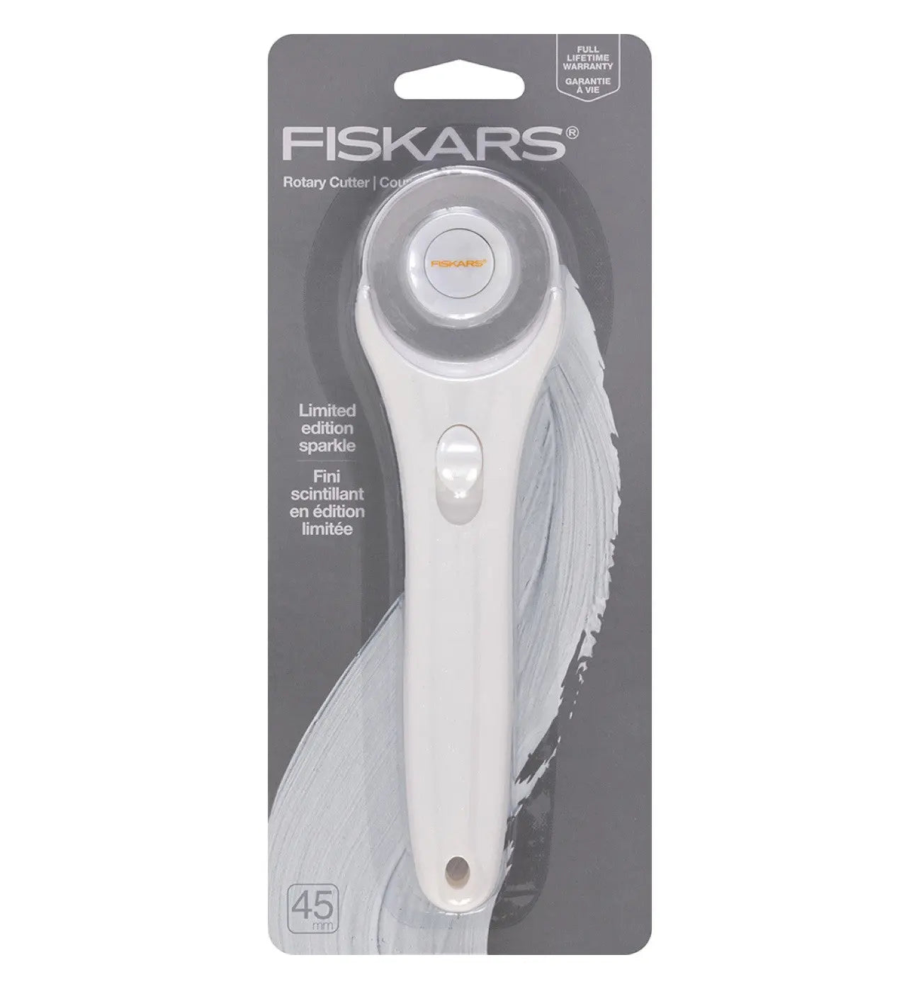 45mm Fashion Stick Rotary Cutter White Sparkle - Linda's Electric Quilters