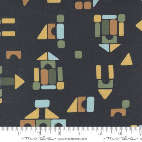 ABC XYZ Black Wood Blocks Cotton 44"/45" Fabric Per Yard