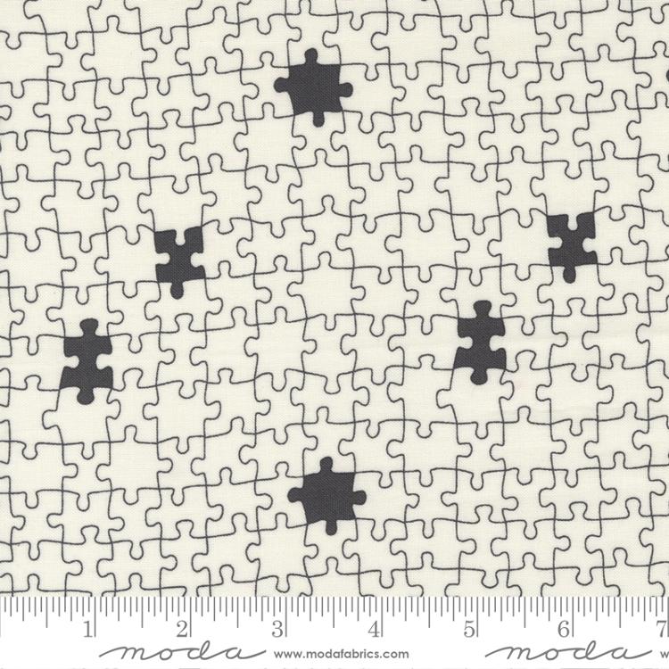 Moda ABC XYZ Cream Black quilting fabric — alphabet print in black on cream