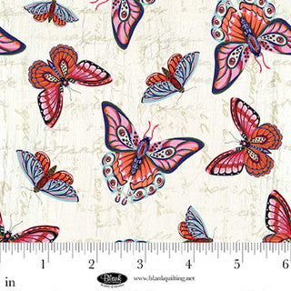 Cameo Appearance Butterflies Ivory Cotton 44"/45" Fabric Per Yard