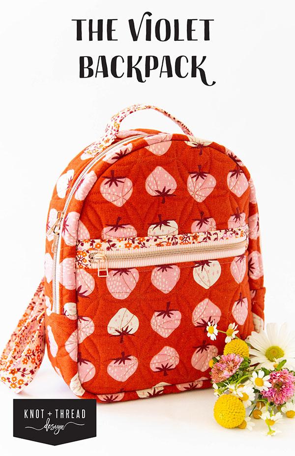 The Violet Backpack sewing pattern by Knot and Thread