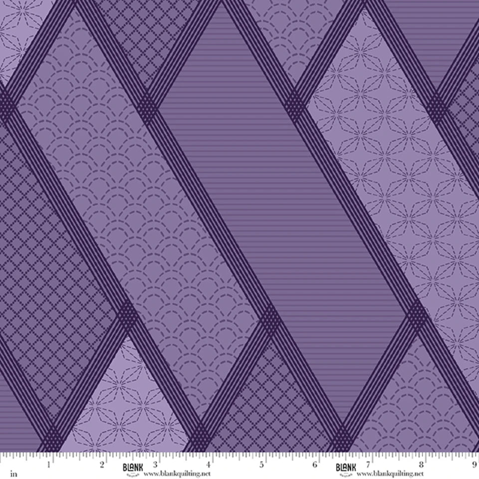Linear Dream 108" Lavender Cotton Wideback Fabric Per Yard