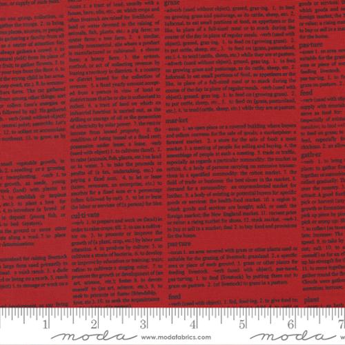 Graze Newsprint Red 44"/45" Fabric Per Yard