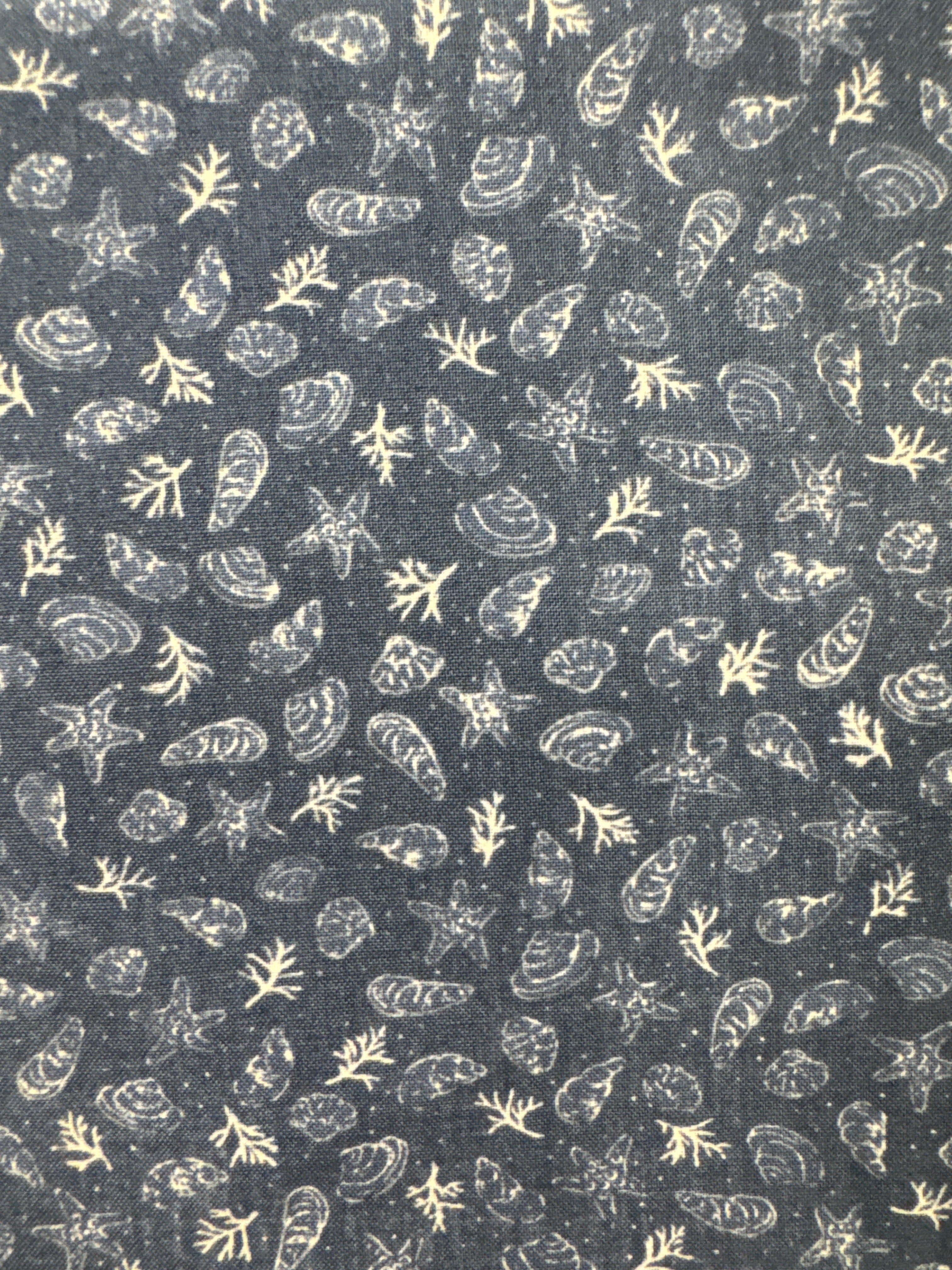 To the Sea Shore Treasures Slate Blue novelty quilting fabric by Moda