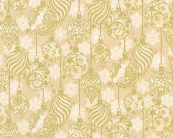 Traditional Trimmings Ornaments Cream Christmas quilting fabric by Robert Kaufman