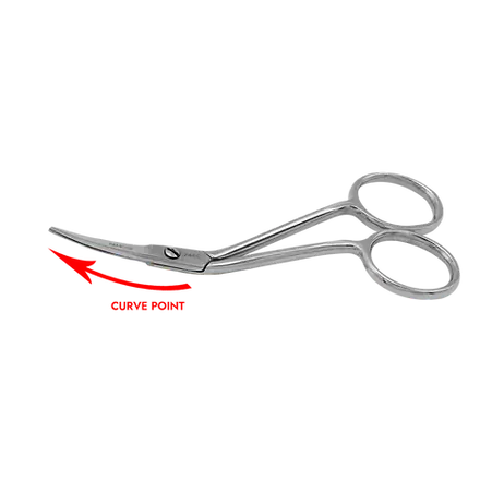 4" Fine Point, Mini Double Curved, Embroidery, Applique Scissors - Linda's Electric Quilters