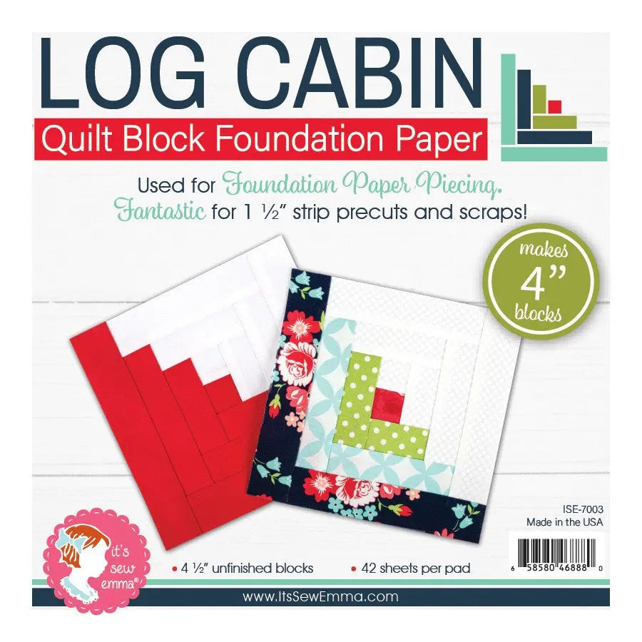 4in Log Cabin Quilt Block Foundation Papers - Linda's Electric Quilters