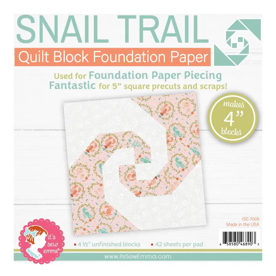4in Snail Trail Quilt Block Foundation Papers - Linda's Electric Quilters