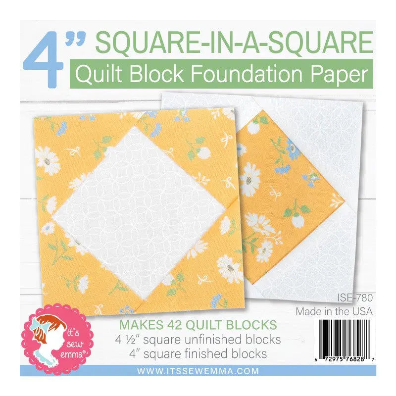4in Square in a Square Quilt Block Foundation Paper - Linda's Electric Quilters
