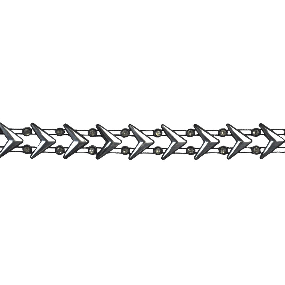 5/8" Rhinestone Arrow Trim – 5-Yards Geometric Crystal Chain Trim – DIY, Bridal & Fashion Embellishment